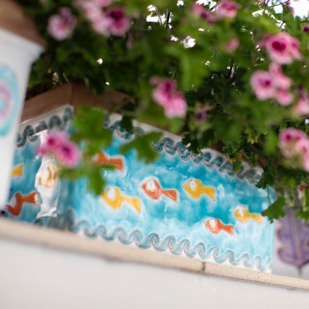 Handmade sicilian ceramic Rectangular planter Gadir De Simone Pottery Handmade sicilian ceramic Rectangular planter Gadir De Simone Pottery